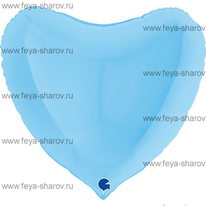 Шар Сердце Голубой 91 см