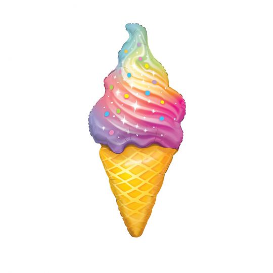 Мороженое в рожке шар фольгированный с гелием