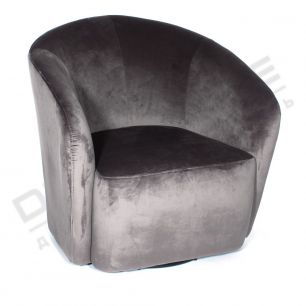 Кресло DeepHouse Межев темно-серый бархат вращающееся для кафе, ресторана, дома, кухни