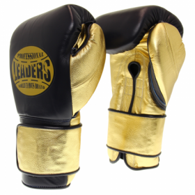 Перчатки боксерские LEADERS LeadSeries Limited BK/BK/GD