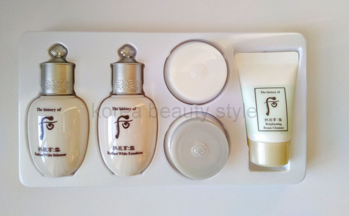 The history of Whoo Radiant White (Gongjinhyang: Seol Radiant White ) 5 pcs  Special Gift Kit - набор