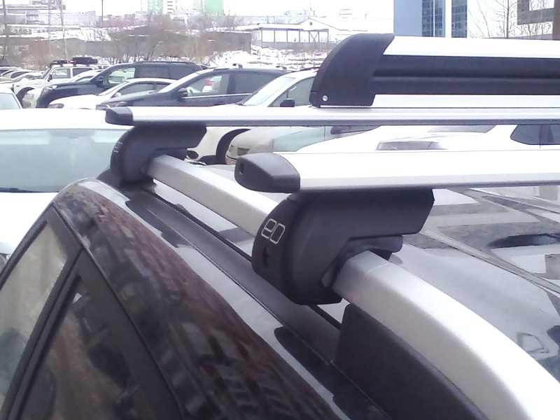 Багажник на рейлинги Hyundai Creta, Евродеталь, крыловидные дуги