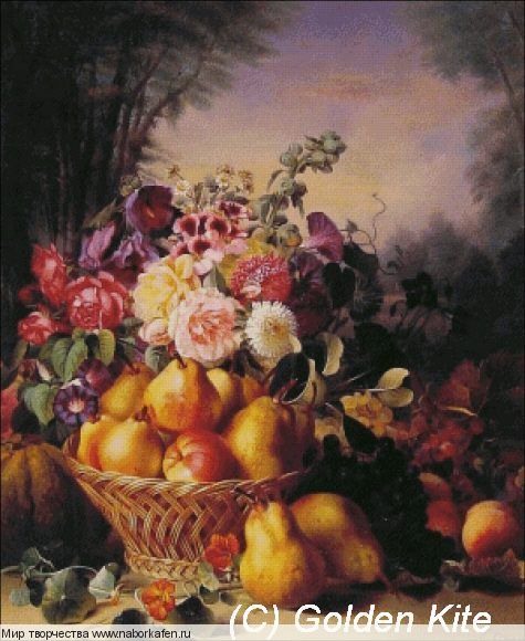 754 Still Life of Flowers and Fruits 2