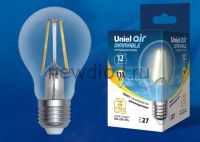 Лампа светодиодная диммируемая LED-A60-12W/4000K/E27/CL/DIM GLA01TR Ф "А", прозр. Серия Air 4000K
