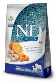 N&D Ocean Codfish Pumpkin & Orange medium&maxi adult (треска c тыквой и апельсином для взрослых собак средних и крупных пород)