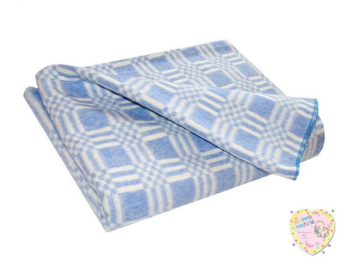 Одеяло детское байковое 112х90 (синий) Мамин Малыш OPTMM.RU
