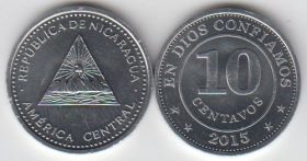 Никарагуа 10 сентаво 2015 UNC
