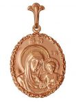 Позолоченная подвеска "Богородица с младенцем", Казанская икона Божьей Матери (арт. 788094)