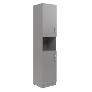 Шкаф колонка с 2-мя глухими малыми дверьми SR-5U.4(L) Серый 386х375х1815 SIMPLE