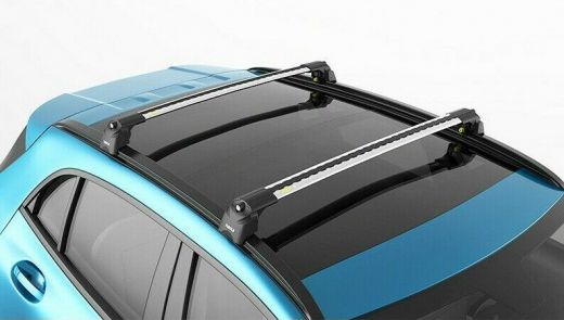 Багажник на крышу Mercedes-Benz GLA-Klass (2013-...), Turtle Air 2, аэродинамические дуги на интегрированные рейлинги (серебристый цвет)