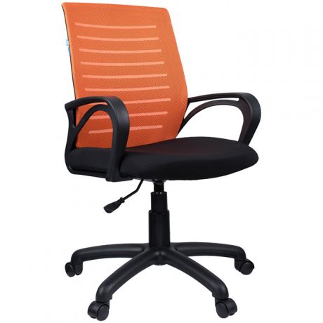 Кресло компьютерное Helmi HL-M16 "Vivid", ткань S черная/ ткань TW оранжевая