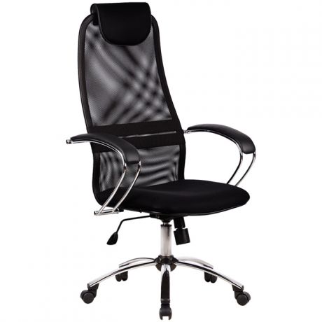 Кресло руководителя Метта "Business" BK-8 CH, ткань-сетка черная №20, механизм качания