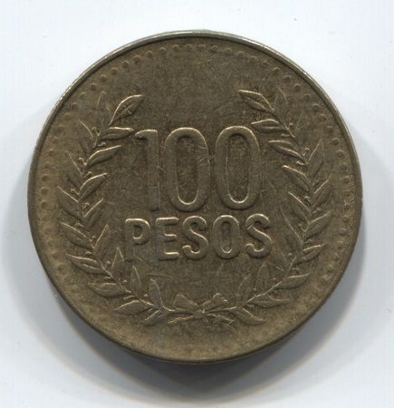 100 песо 2007 года Колумбия