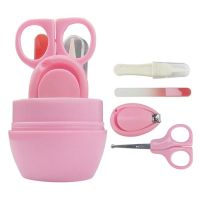 Детский маникюрный набор Baby four set nail scissors (цвет розовый)_3