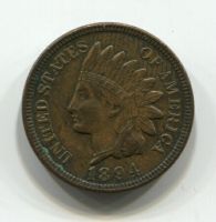 1 цент 1894 года США XF+, редкий год