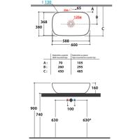 схема раковины Globo T-Edge B6R60