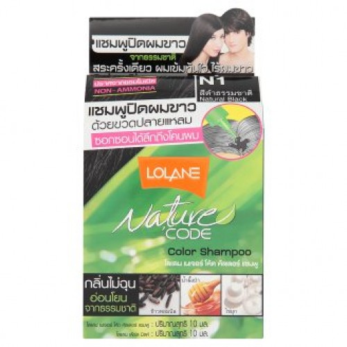 Тайский оттеночный шампунь для волос Lolane Натуральный черный цвет
