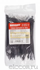 Хомут nylon 4.0 х 150 мм 100 шт черный REXANT
