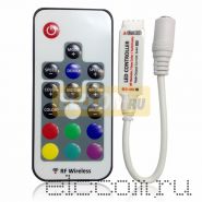 LED мини контроллер Радио (RF), 72W/144W, 17 кнопок, 12V/24V