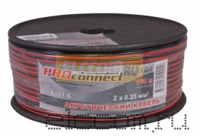 Кабель акустический 2х0.25 мм2 100м (красно-черный) PROCONNECT