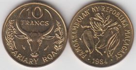 Мадагаскар 10 франков  1984 UNC