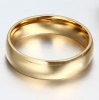 Позолоченное кольцо 6 мм