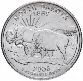 ХАЛЯВА!!! 25 центов США 2006г - Северная Дакота, VF - Серия Штаты и территории