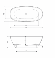 Керамическая ванна Roca Ariana 165x75 248470000 схема 2