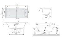 Акриловая ванна Villeroy&Boch Omnia Architectura 190x90 UBA199ARA2V-01 схема 2