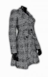 Пальто женское NAF NAF NNH30D-Z267, ткань чёрно-белая, вид 2