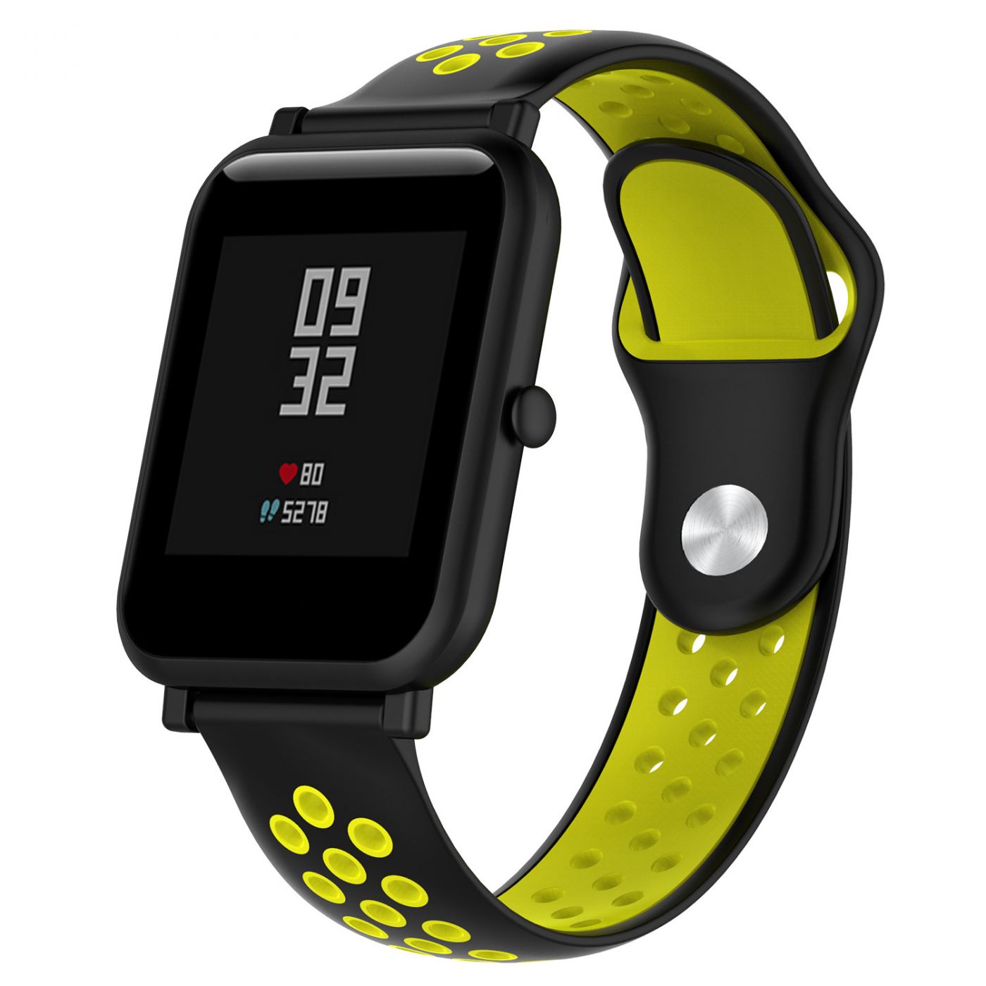 Сменный ремешок для Умных часов  Amazfit Bip Smartwatch (Черный - Желтый)