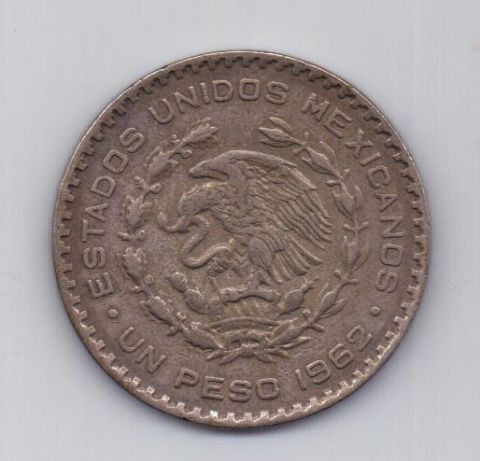 1 песо 1962 года XF Мексика