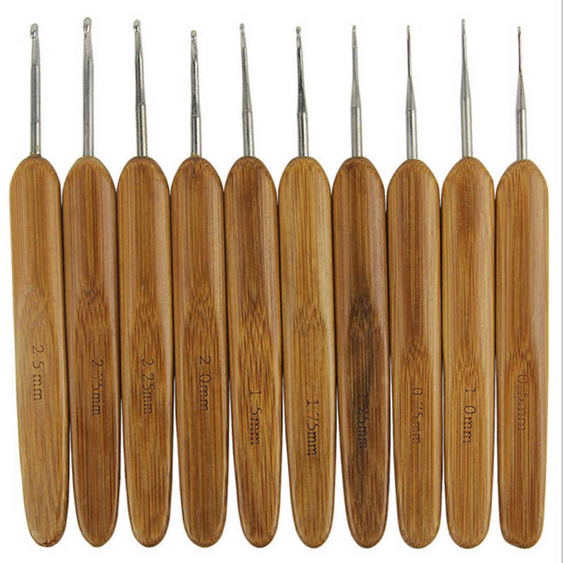 Крючок для вязания с бамбуковой ручкой