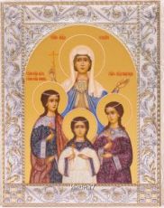 Икона Вера, Надежда, Любовь и их матерь София (14х18см)