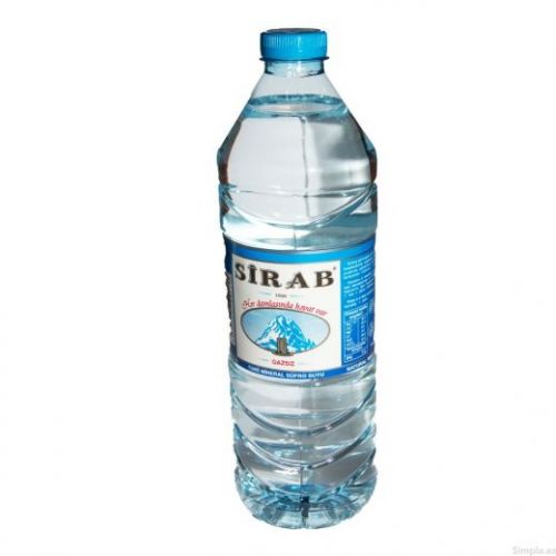 Sirab qazsız su 1 lt plastik