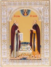 Икона Зосима и Савватий Соловецкие (18х24см)