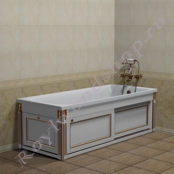 Экран для ванны "Руссильон PROVENCE раздвижной, белое золото"