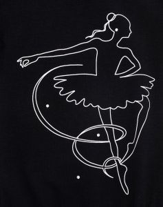 Балерина на черном фоне боди