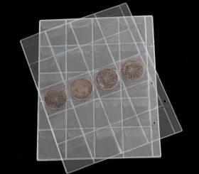 Лист для коллекционирования монет прозрачный на 20 ячеек с клапанами