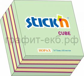 Блок кл.76х76 400л.3цв.малиновый-желтый-зеленый STICK'N HOPAX 21342