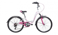 Подростковый городской велосипед Novatrack Butterfly 24 (2019) Белый-розовый (134098)