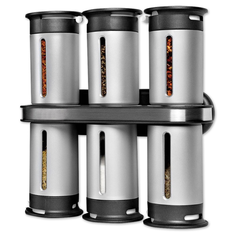 Набор для специй с магнитным держателем Magnetic Spice Rack (6 предметов)
