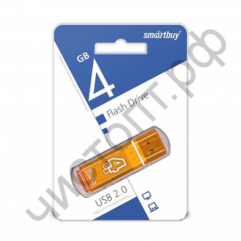 флэш-карта Smartbuy 4GB Glossy series Orange