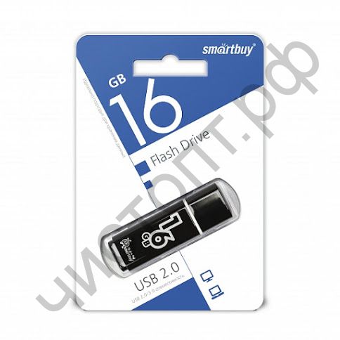 флэш-карта Smartbuy 16GB Glossy series Black черная