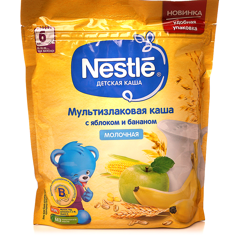 Каша молочная nestle мультизлаковая с яблоком и бананом