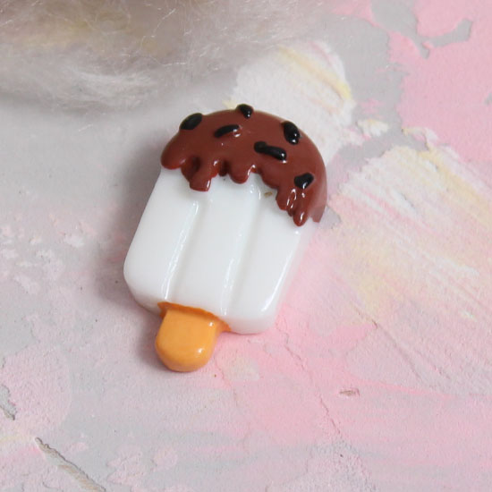 Кукольная миниатюра - Кабошон эскимо сливочное, 2 см