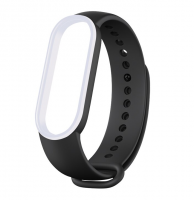 Сменный двухцветный ремешок на фитнес-браслет Xiaomi mi band 5/6 (Черно-белый)