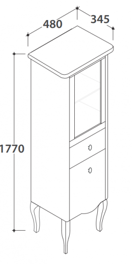 Шкаф-пенал подвесной Globo Paestum PS38 48х177 схема 1