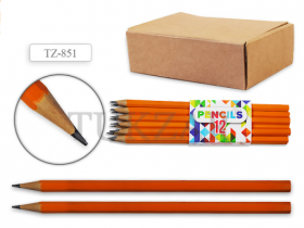 Tukzar Чернографитный карандаш, шестигранный 12 шт, без ластика заточенный