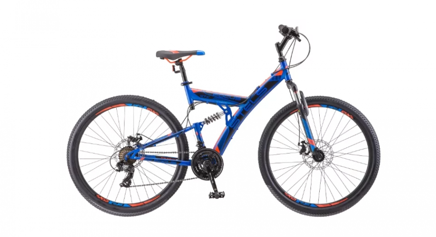 Горный (MTB) велосипед STELS Focus MD 27.5 21-sp V010 (2018) Синий/неоновый_красный